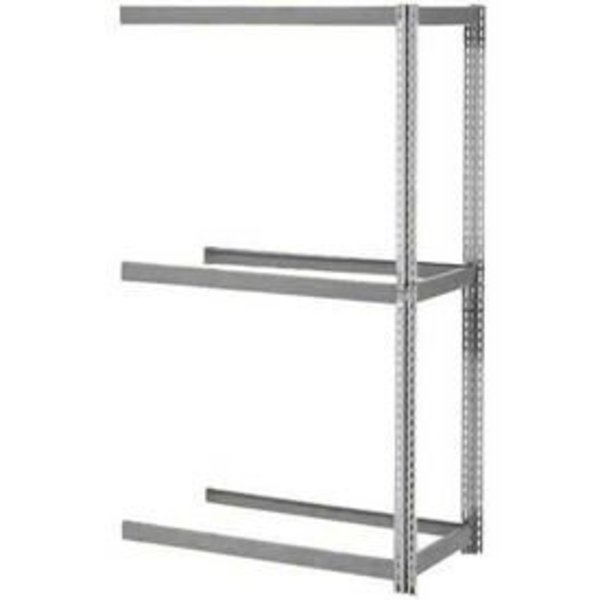 Global Equipment Expandable Add-On Rack 36x24x84, 3 Levels No Deck 1500lb Cap Per Level, GRY 716334